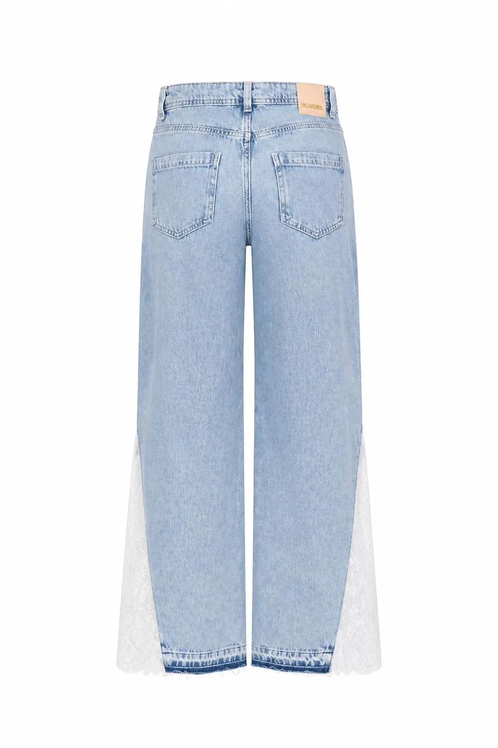 Blugirl Lace Insert Wide-Leg Jeans