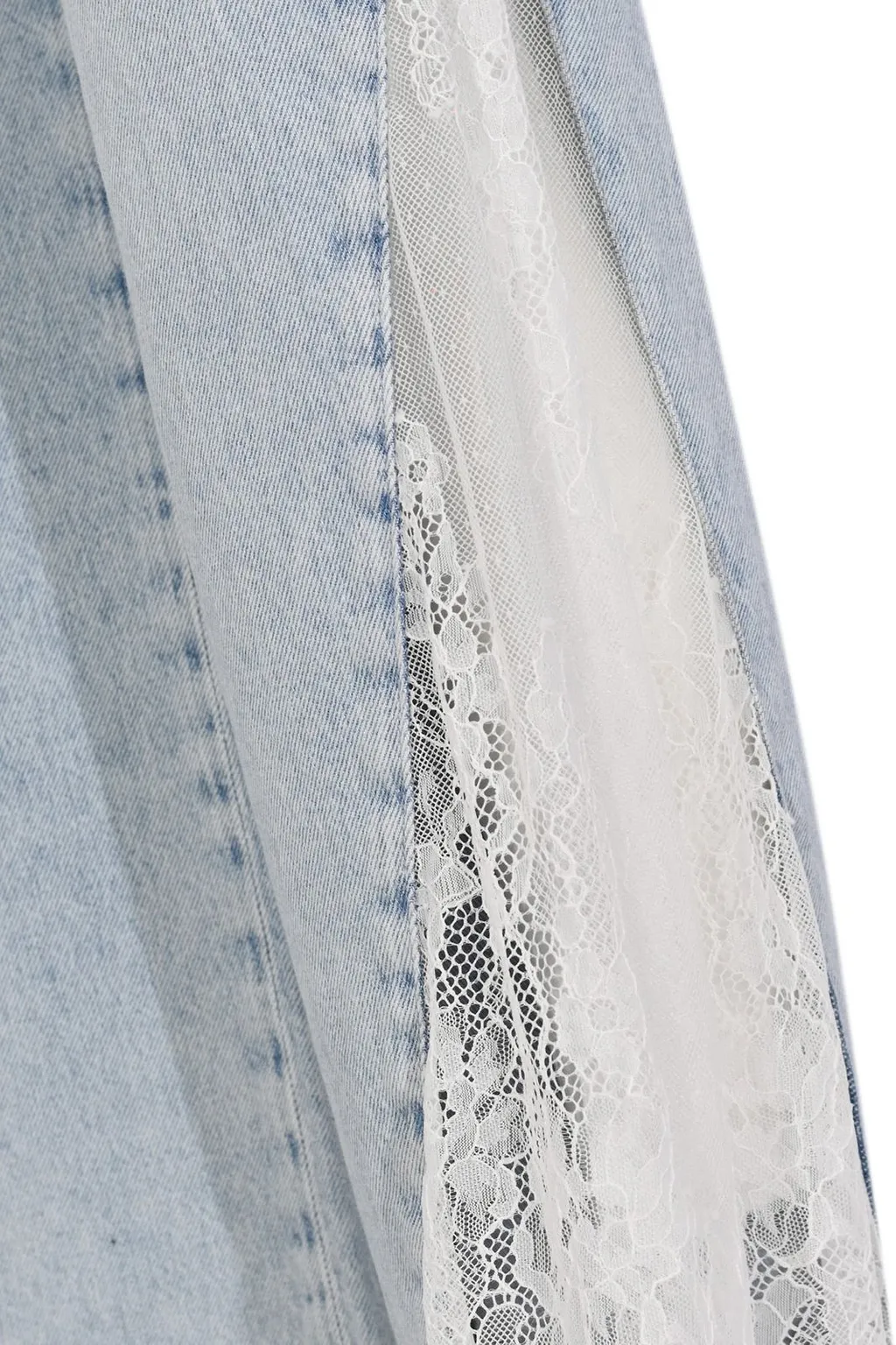 Blugirl Lace Insert Wide-Leg Jeans