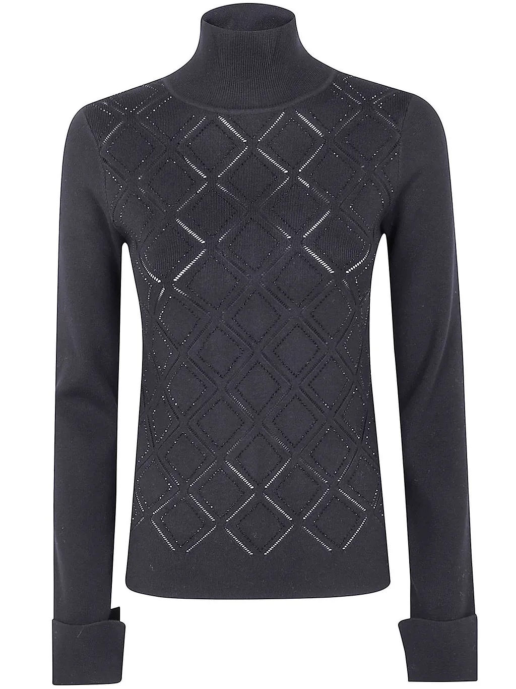 Blugirl Rhombus Pattern High Neck Knitwear