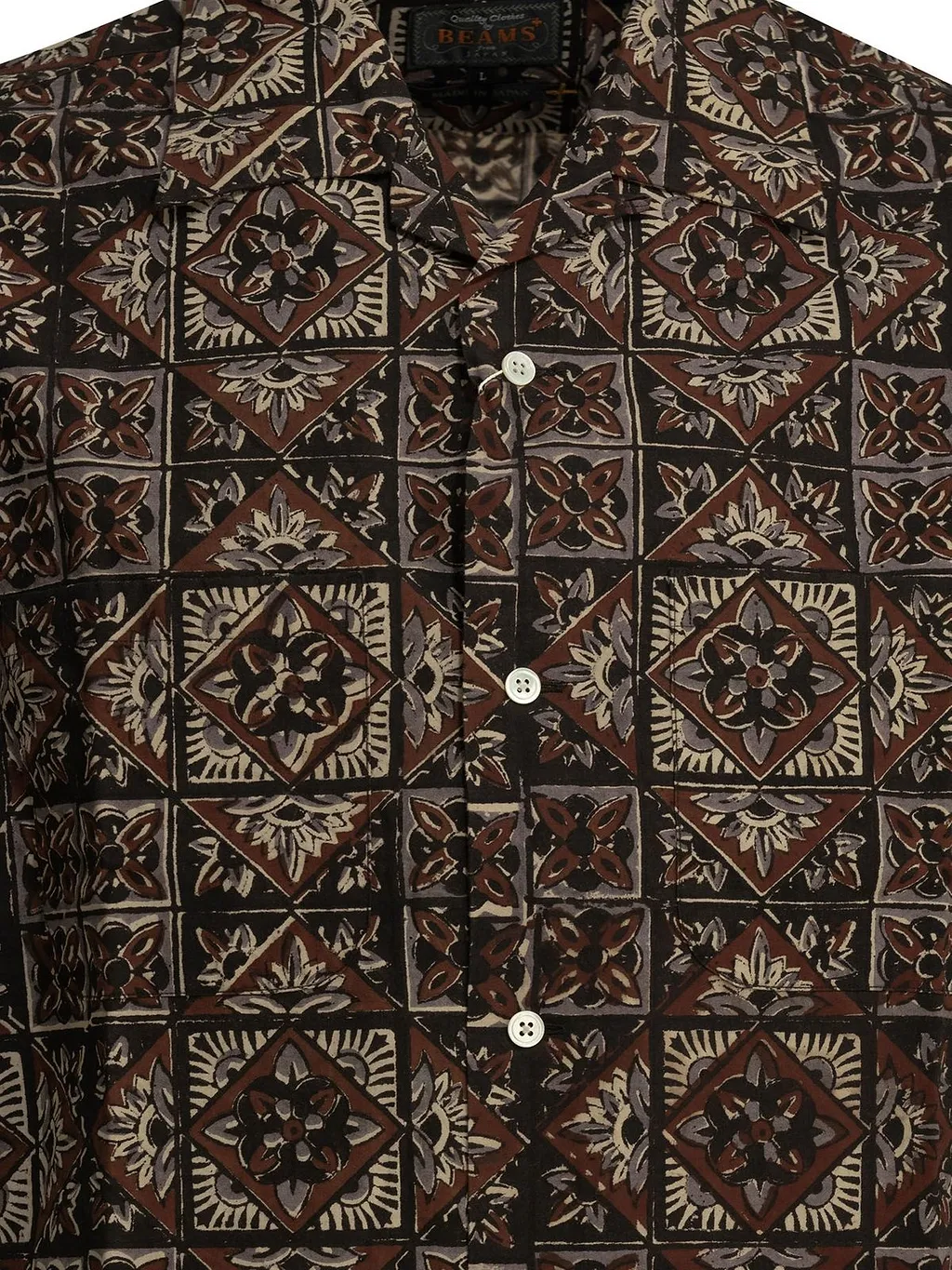 Beams Plus Block Print Camp Shirt