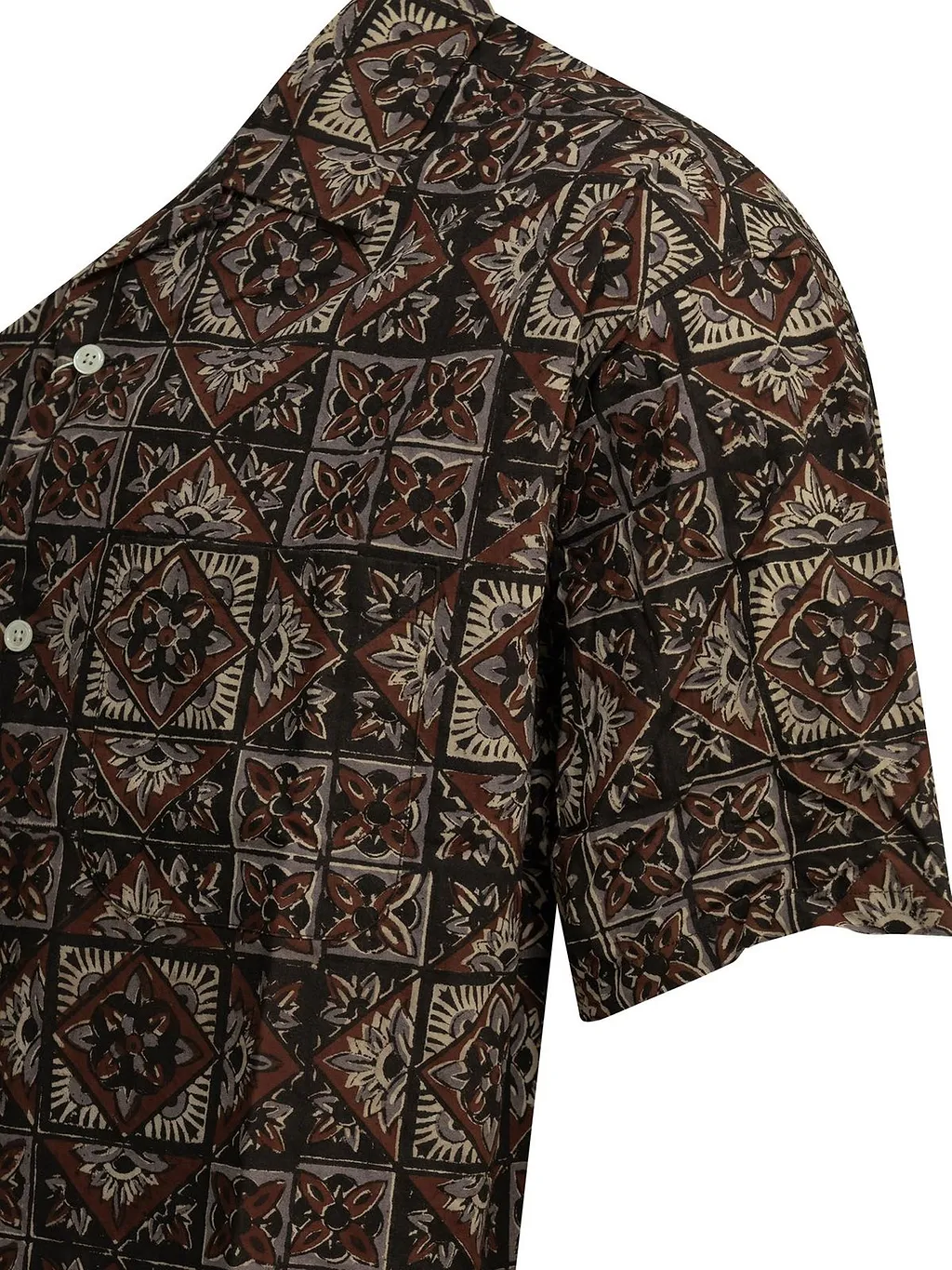 Beams Plus Block Print Camp Shirt
