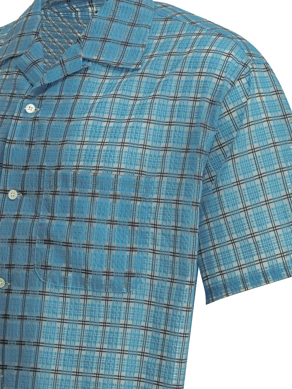 Beams Plus Open Collar Airy Plaid Shirt