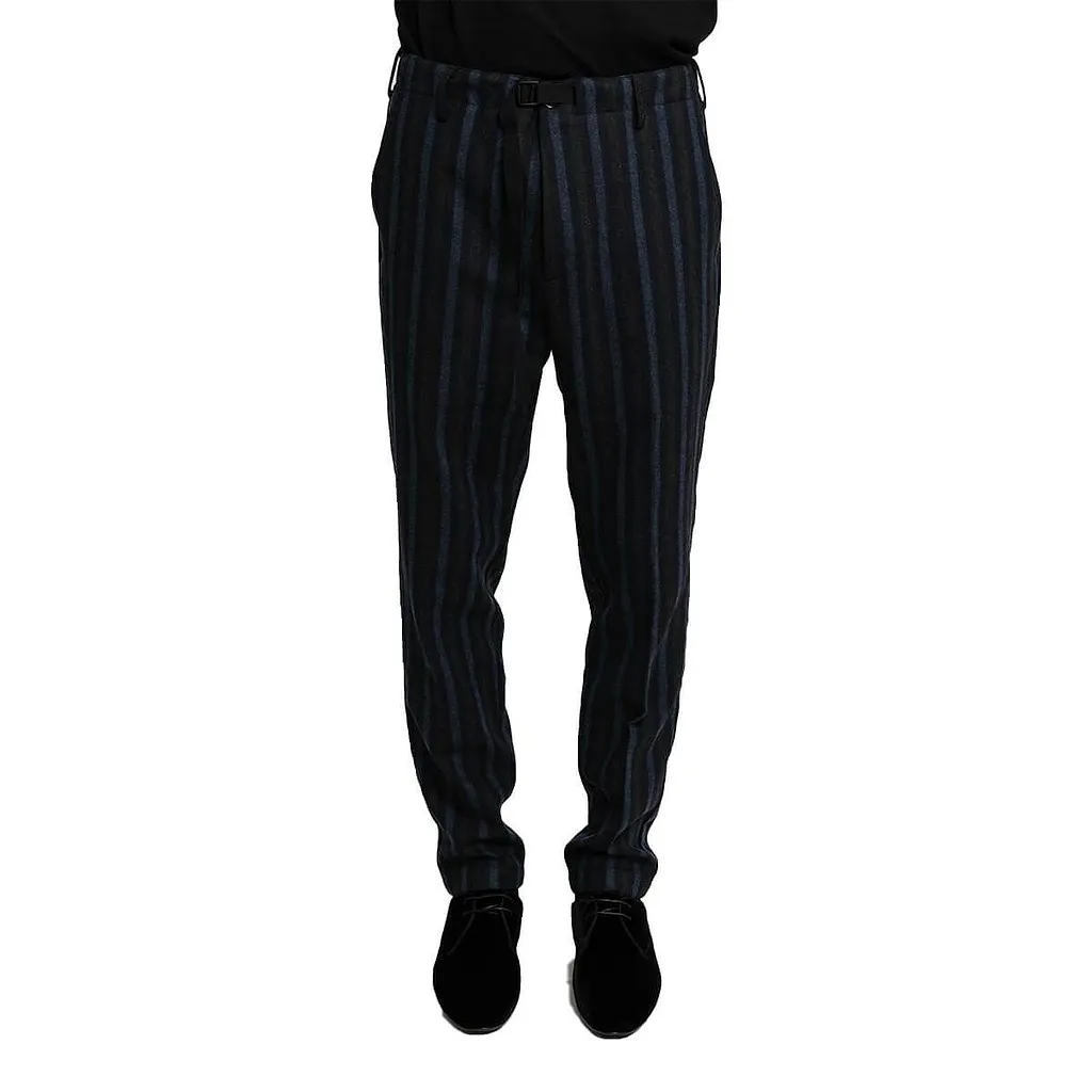 Beaucoup Striped Buckled Belt Trousers