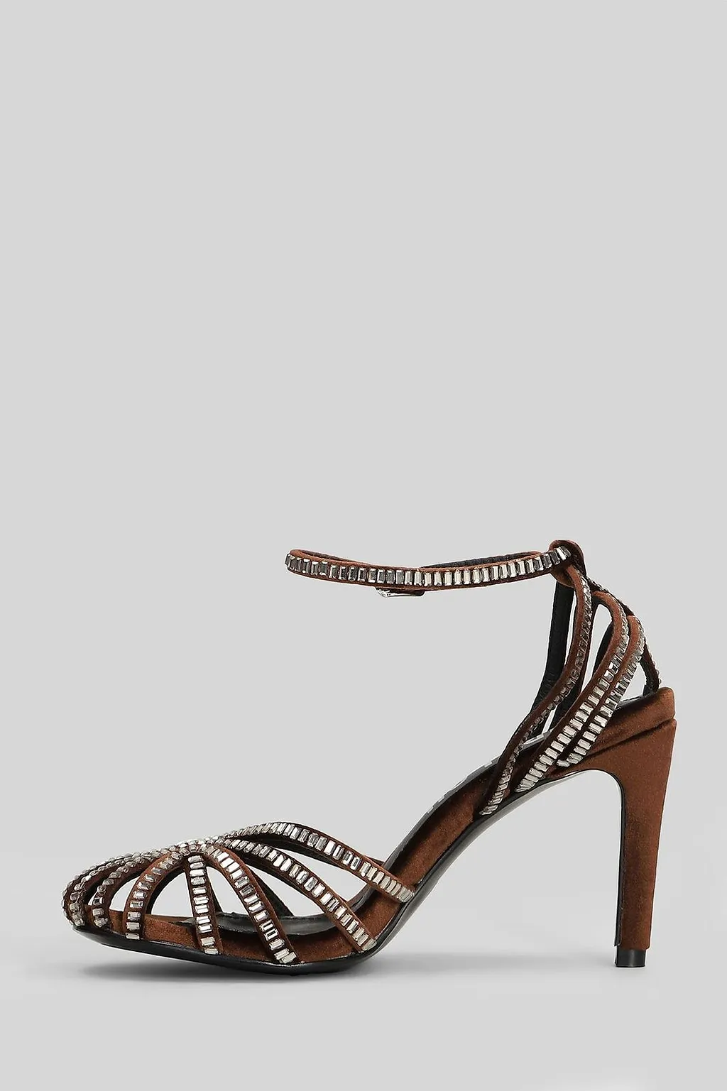 Bibi Lou High Stiletto Heel Embellished Cage Sandals