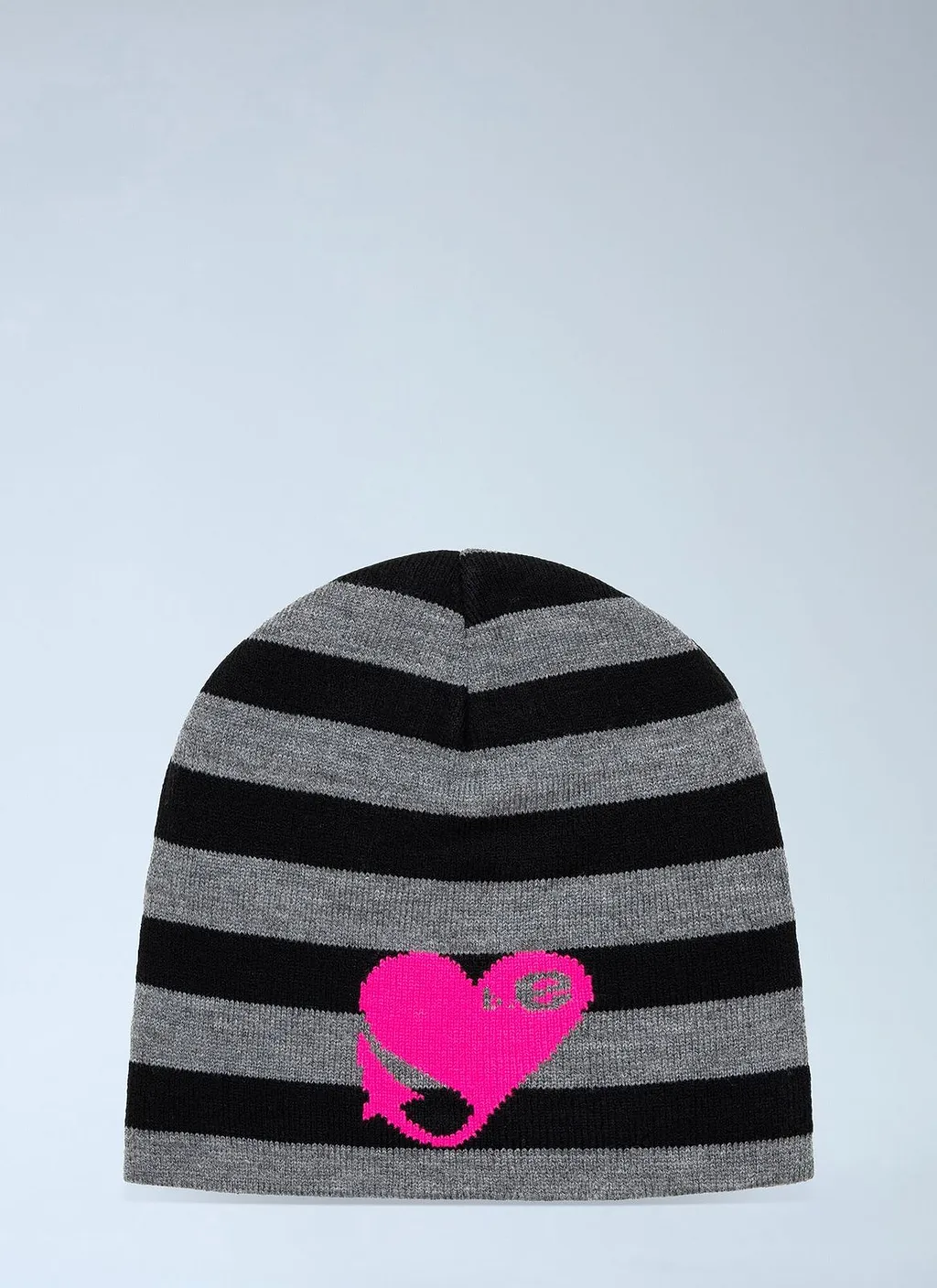B.Eautiful Striped Heart Knit Beanie Hat