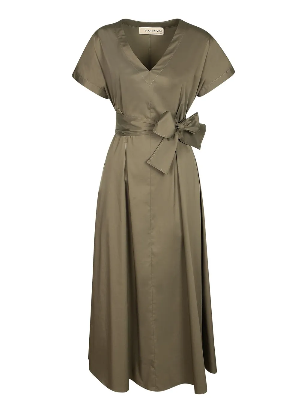 Blanca Vita Belted V-Neck Dress