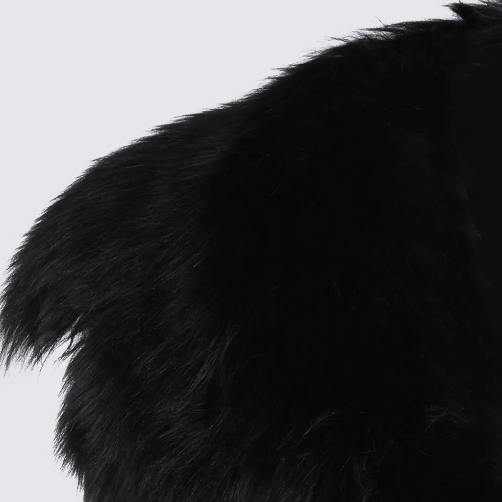 Blumarine Belted Faux Fur Trim Coat