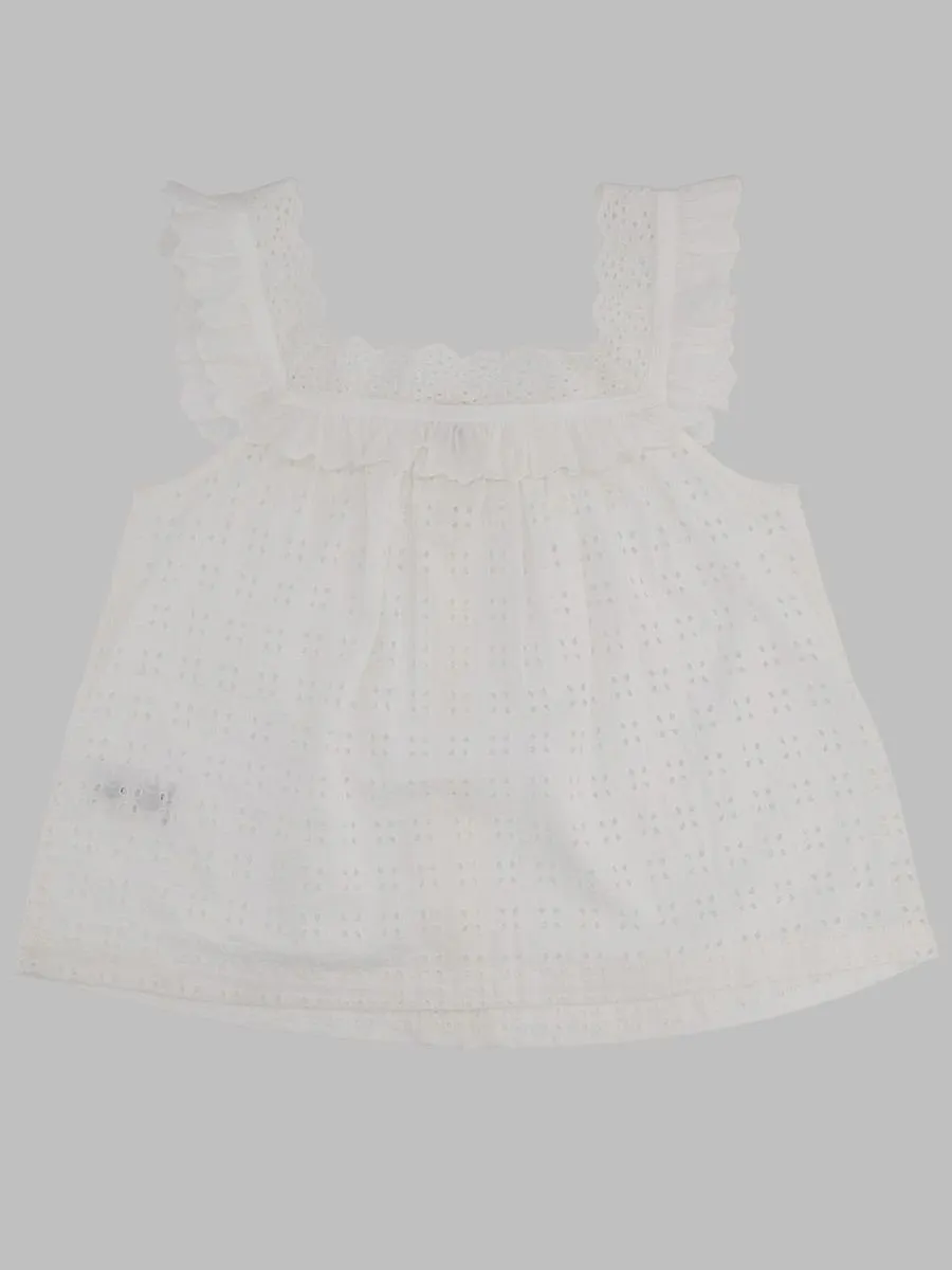 Bellerose Kids Ruffled Eyelet Tank Top