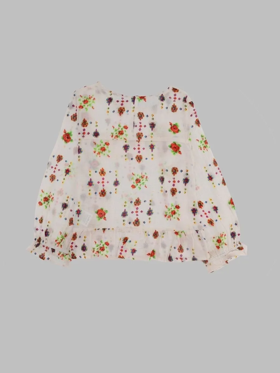 Bellerose Kids Ruffled Patterned Blouse