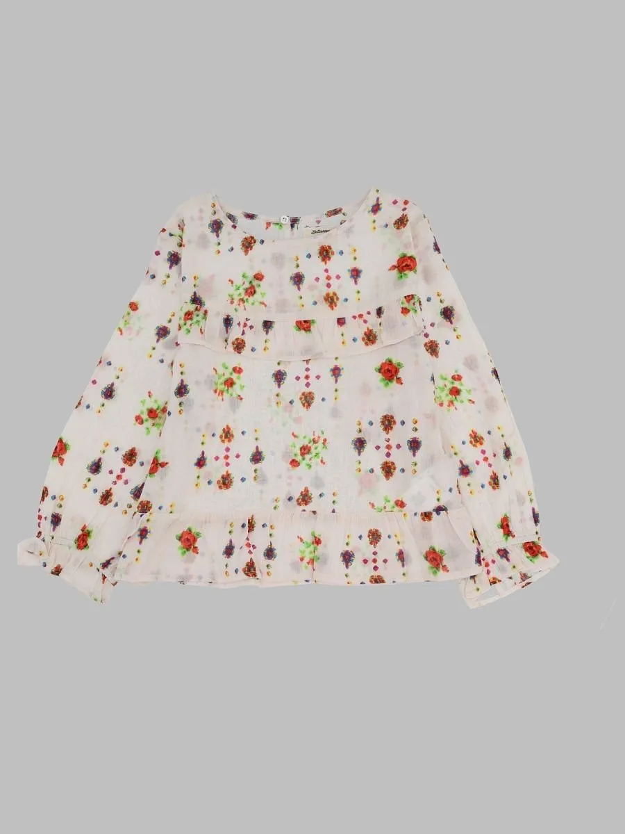 Bellerose Kids Ruffled Patterned Blouse