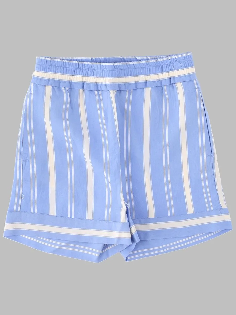 Bellerose Kids Striped Elastic-Waist Shorts