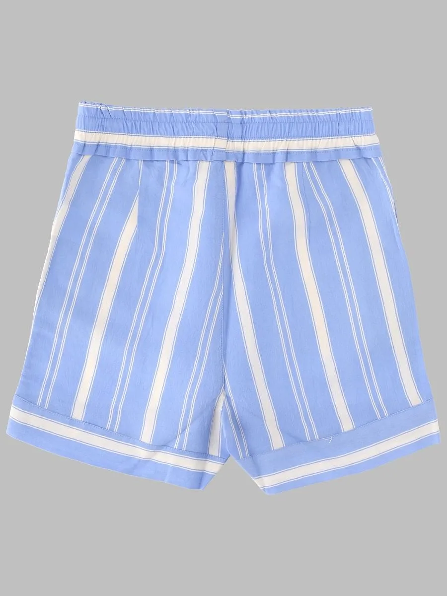 Bellerose Kids Striped Elastic-Waist Shorts