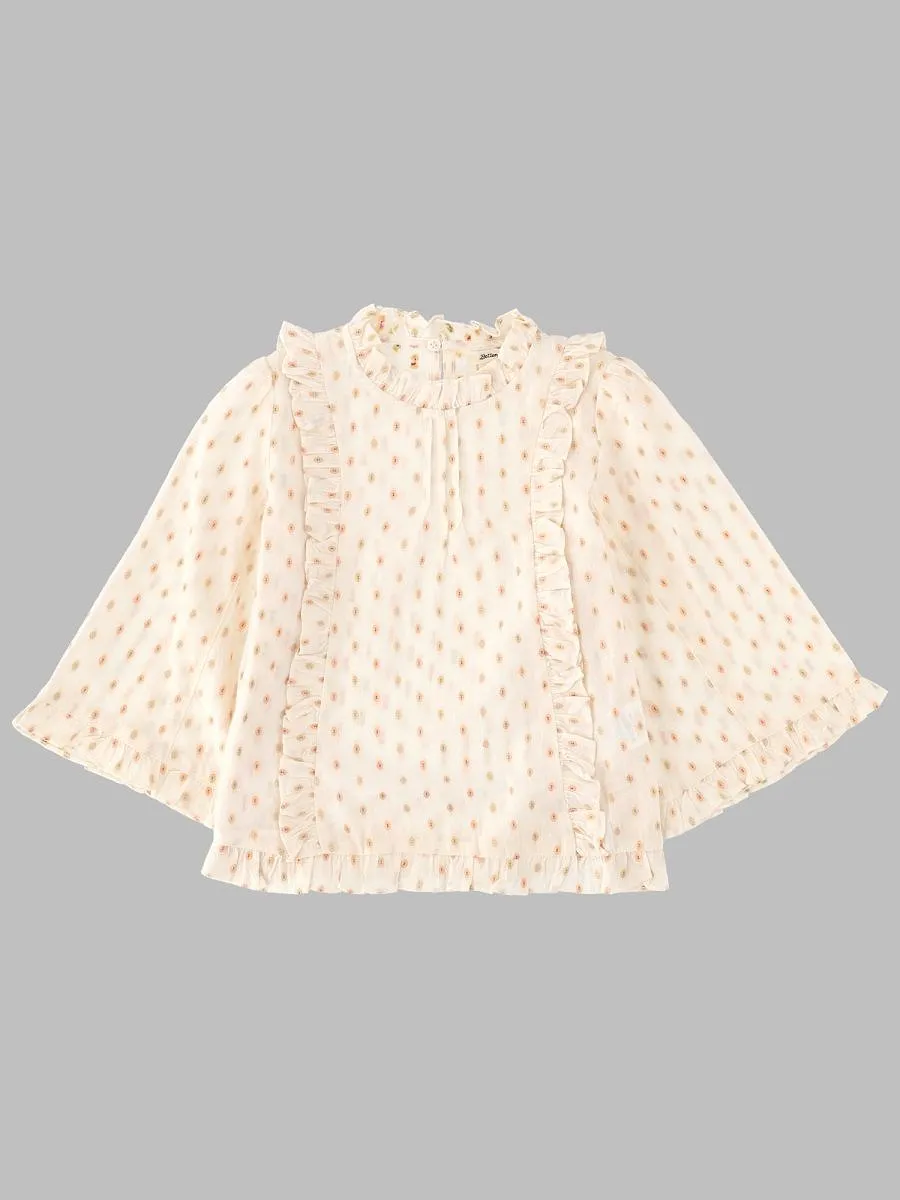 Bellerose Kids Ruffled Printed Top
