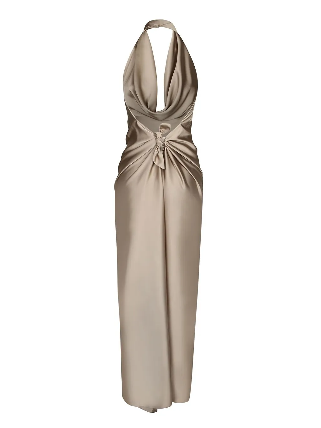 Blanca Vita Draped Halterneck Satin Dress