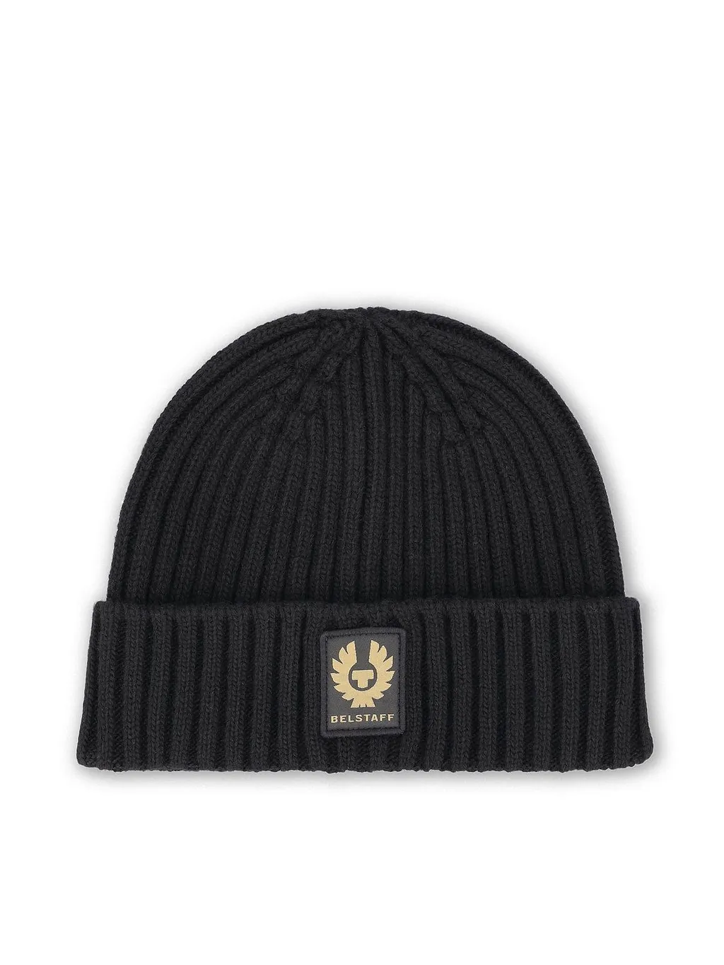 Belstaff Logo Patch Ribbed Knit Beanie