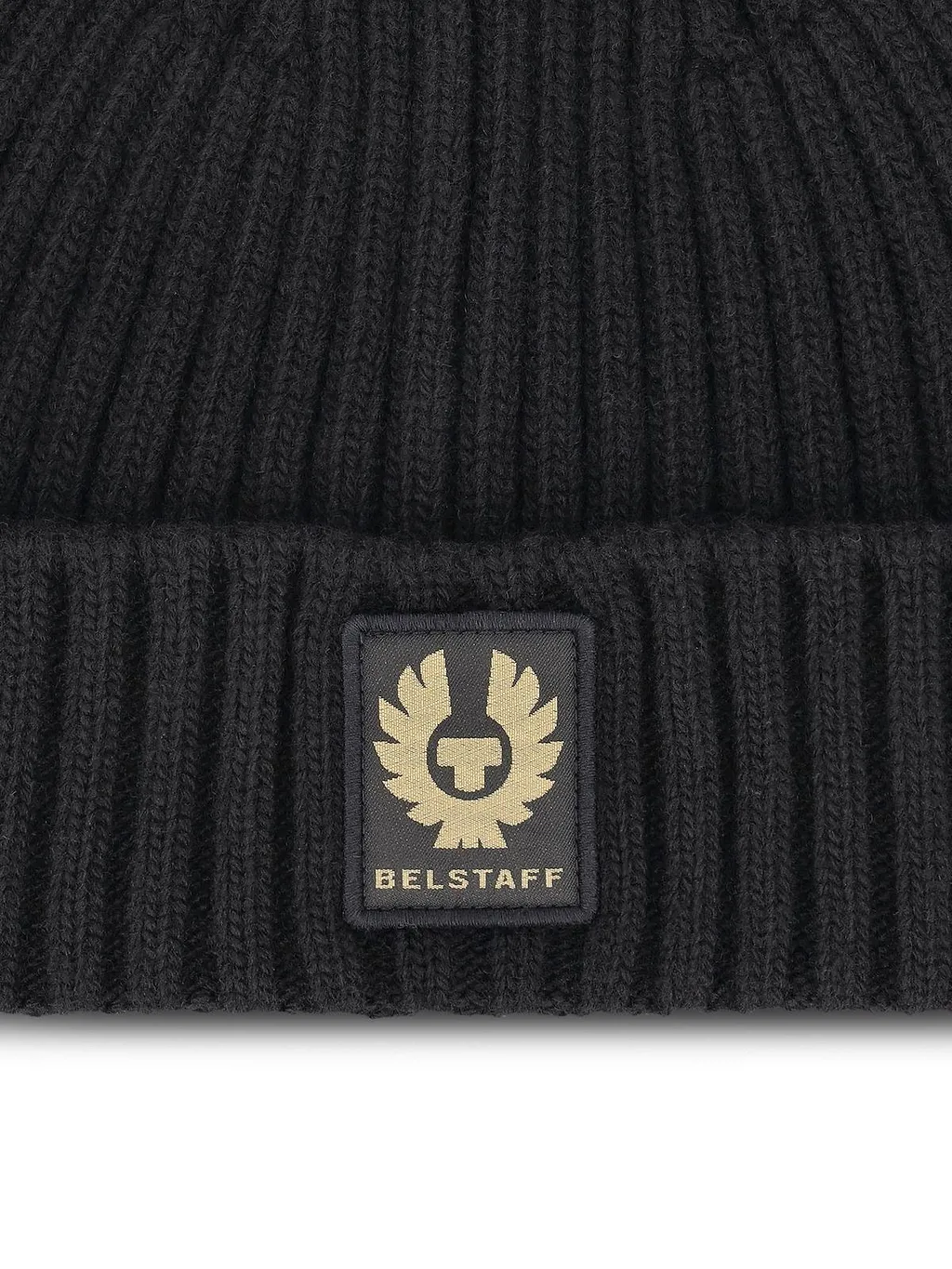 Belstaff Logo Patch Ribbed Knit Beanie