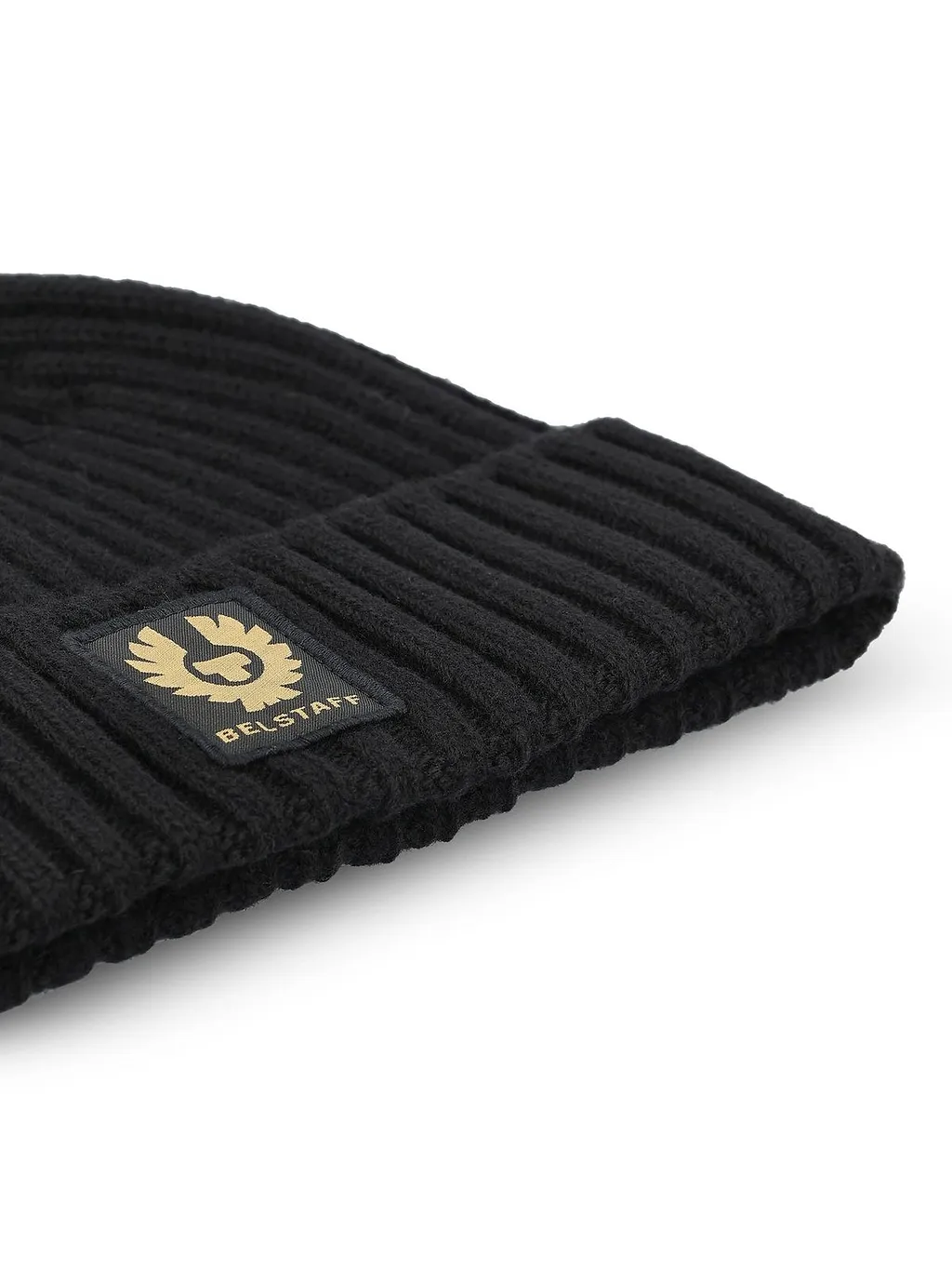Belstaff Logo Patch Ribbed Knit Beanie