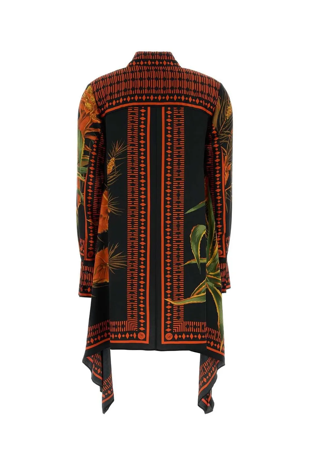 Blumarine Draped Printed Twill Shirt Dress