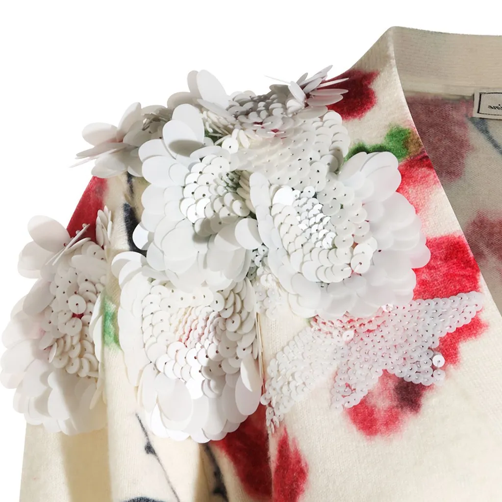 Blumarine Floral Motif V-Neck Jumper