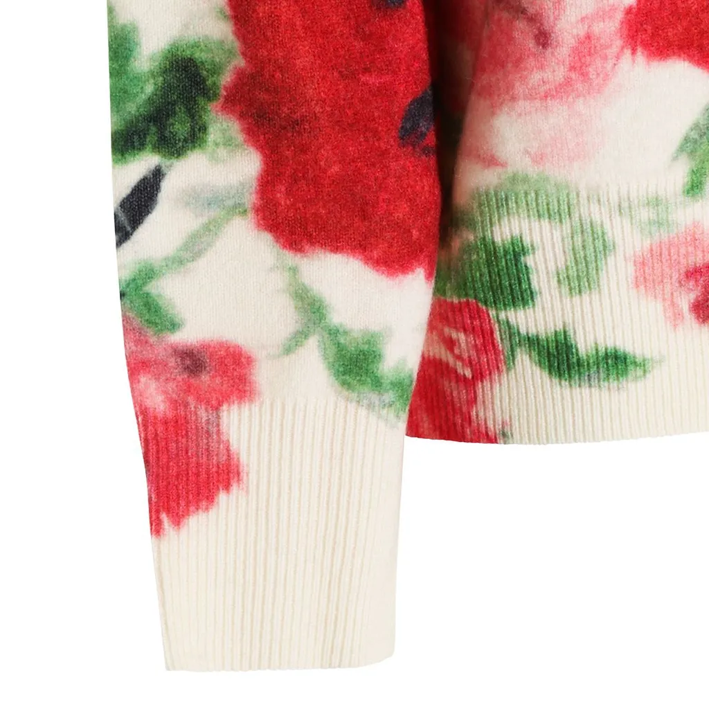 Blumarine Floral Motif V-Neck Jumper
