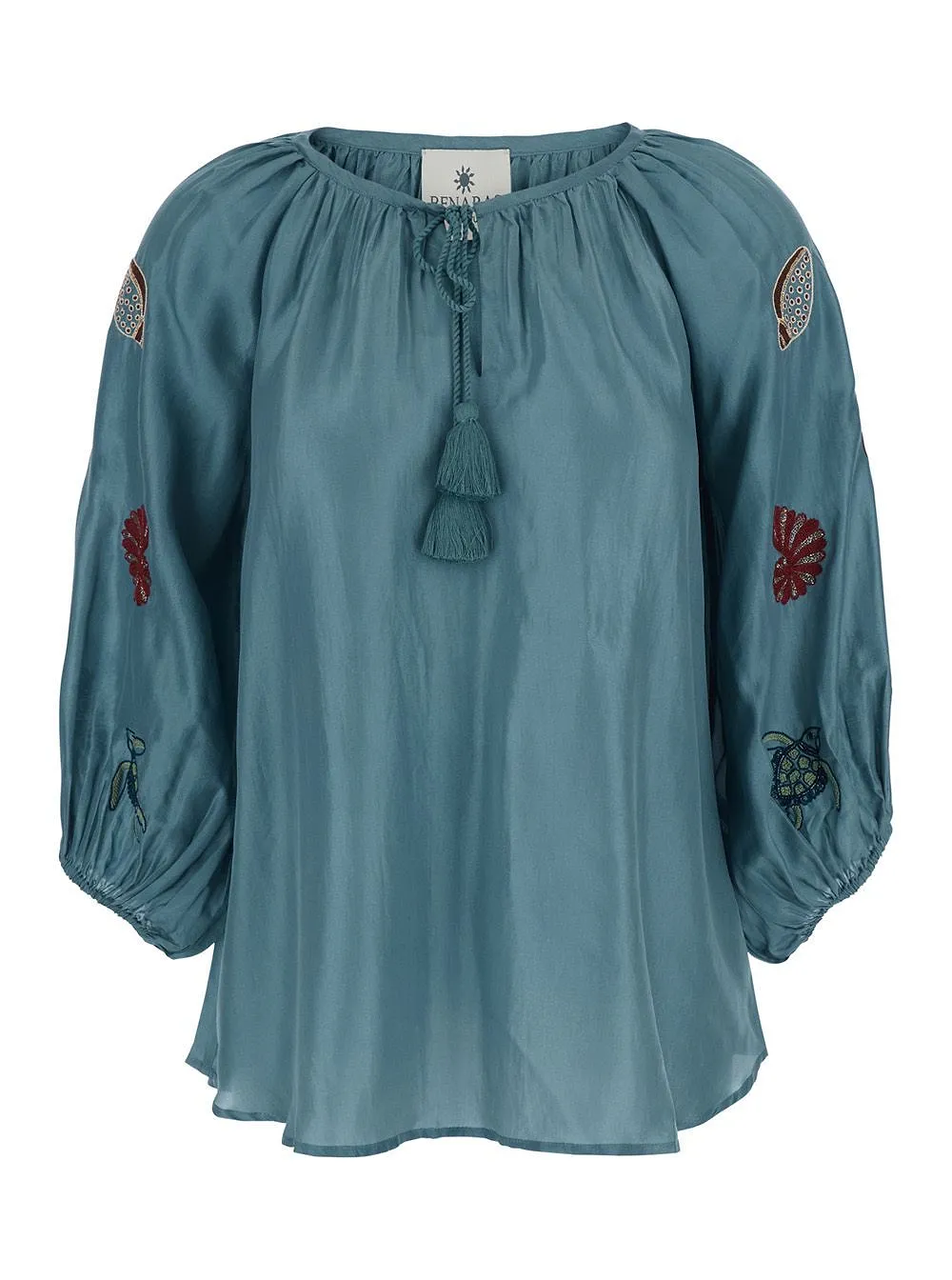 Benaras By Citrus Veronica Embroidered Beach Top