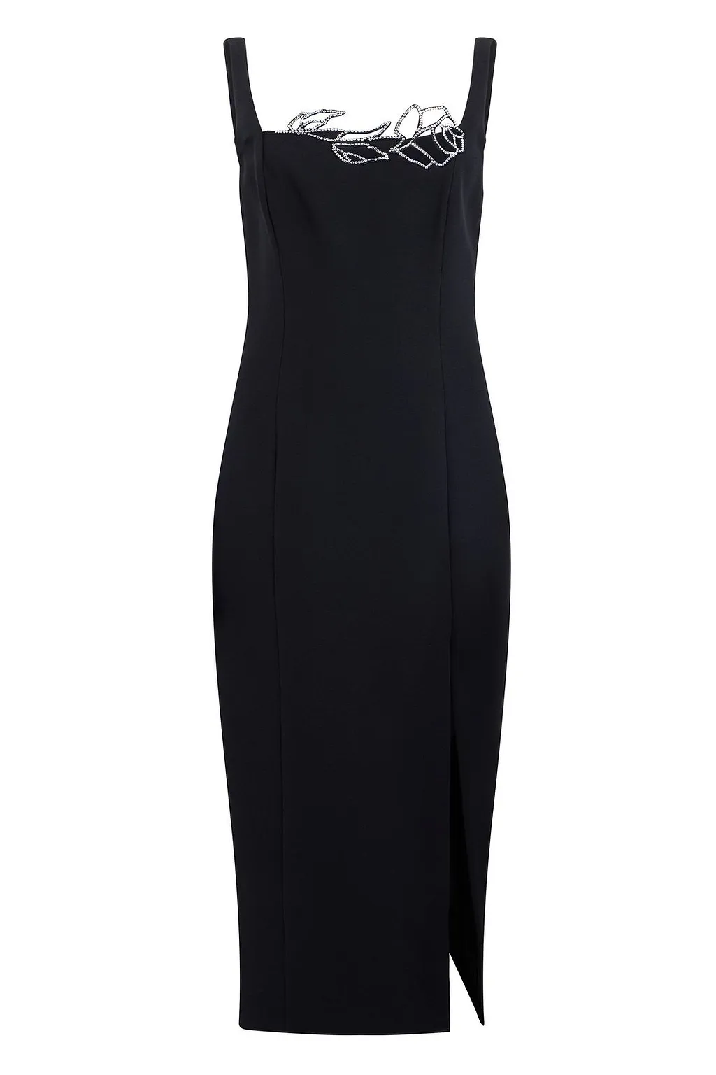 Blumarine Floral Rhinestone Midi Dress