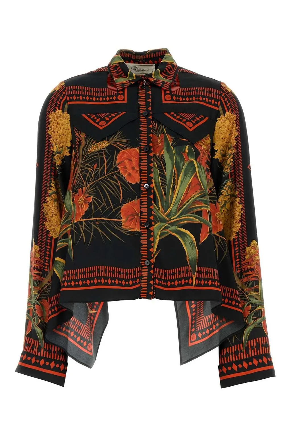 Blumarine Floral Printed Long Sleeved Shirt