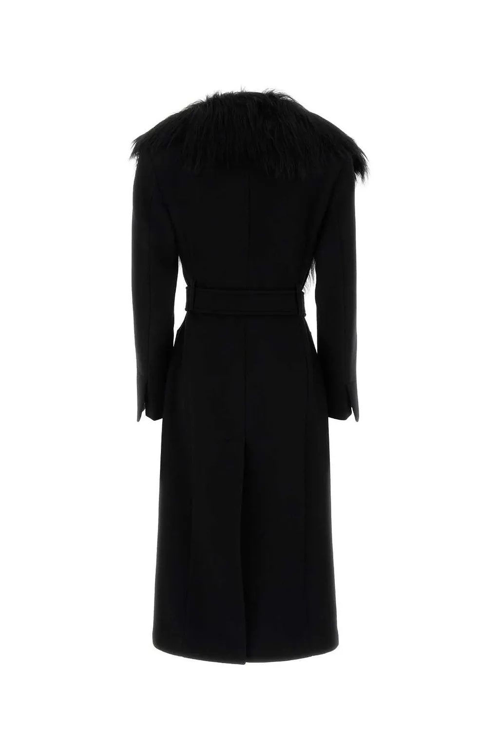 Blumarine Fur Collar Belted Coat