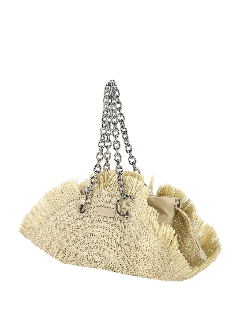 Blumarine Fringed Woven Tote Bag