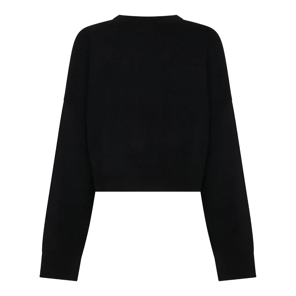 Blumarine Logo Embellished Cropped Sweatershirt