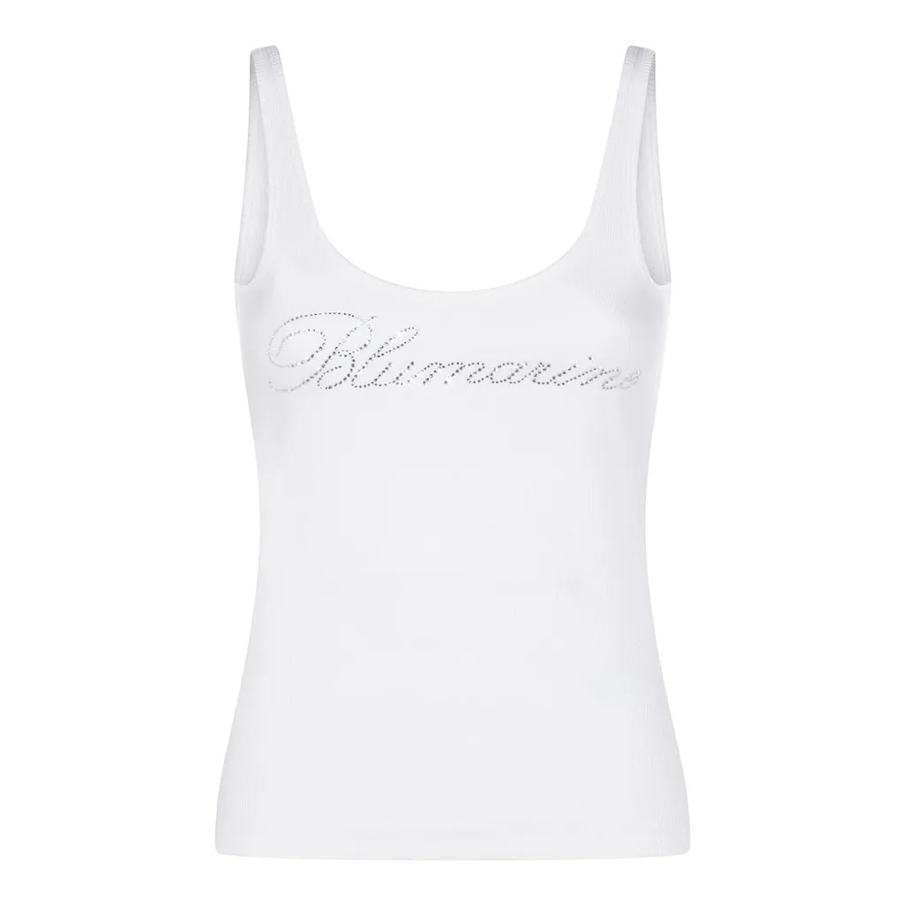 Blumarine Logo-Embellished Ribbed Top