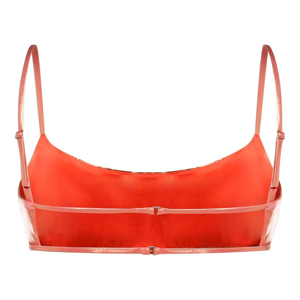 Blumarine Logo Embellished Strapped Bikini Top