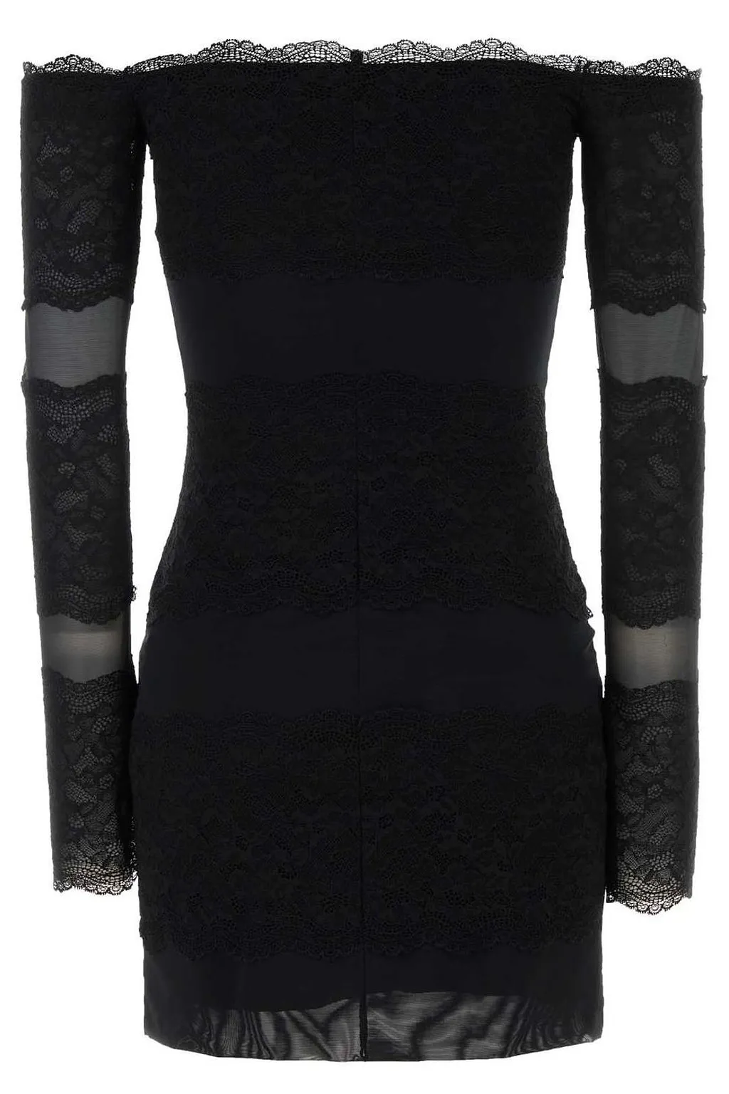 Blumarine Long Sleeved Off-Shoulder Mini Dress