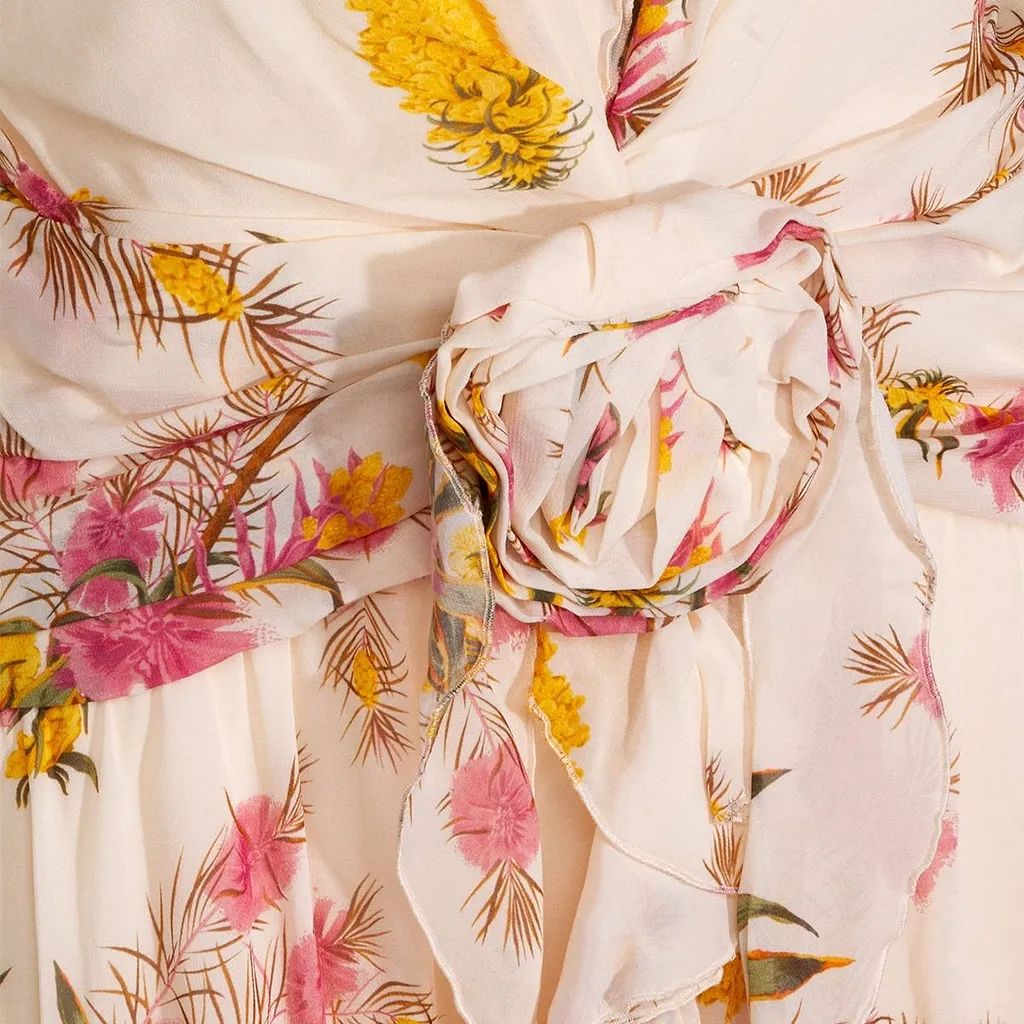 Blumarine Pattern-Printed Open-Back Dress