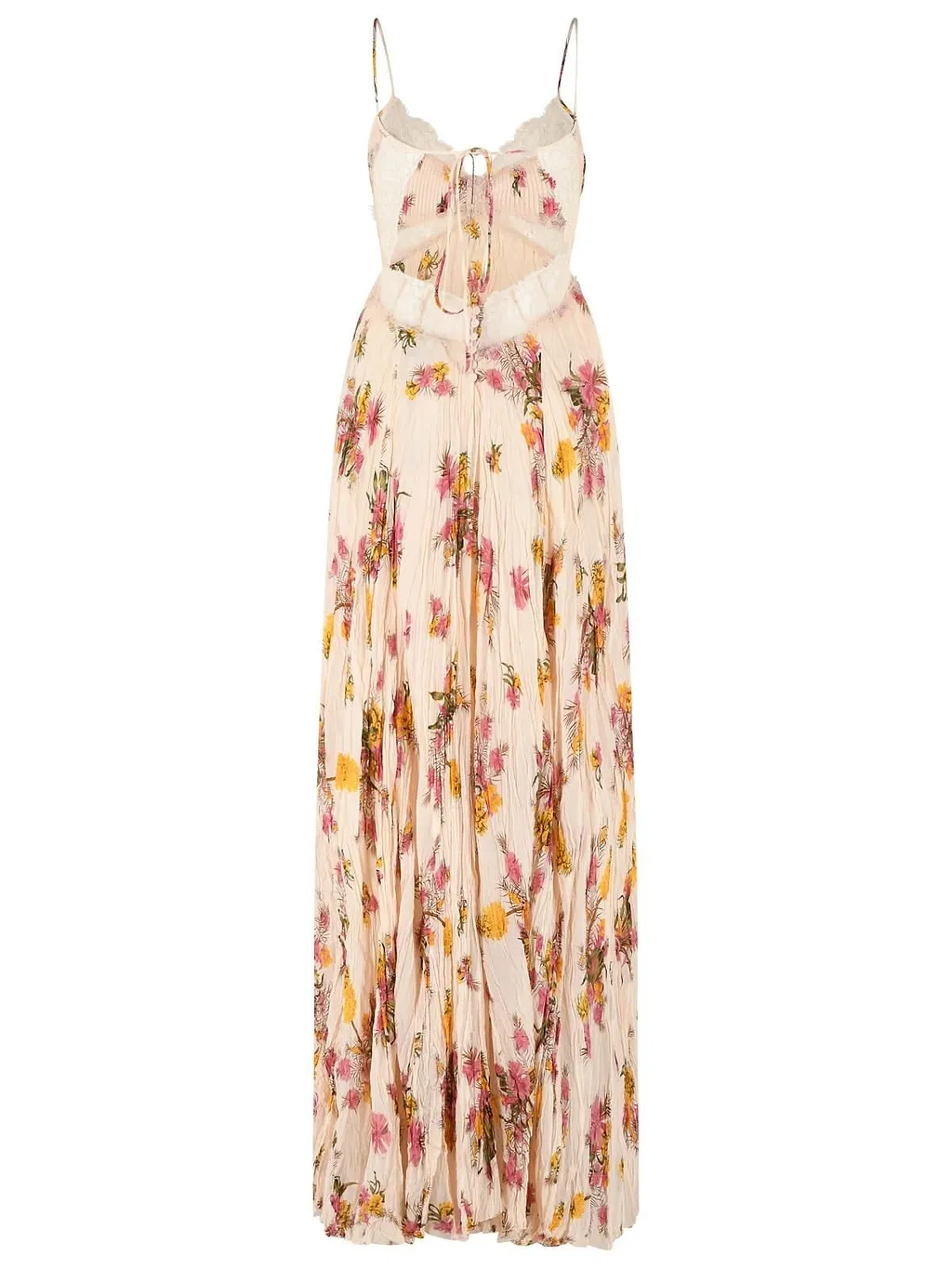 Blumarine Pleated Printed Off Shoulder Dress
