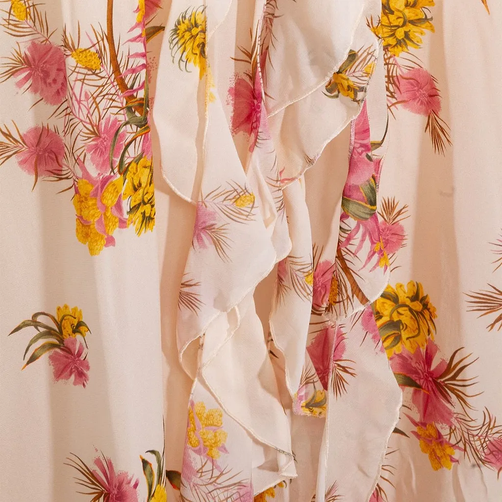 Blumarine Pattern-Printed Open-Back Dress