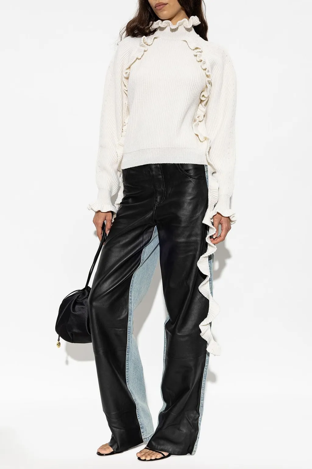 Blumarine Ruffled High-Neck Knitted Sweater
