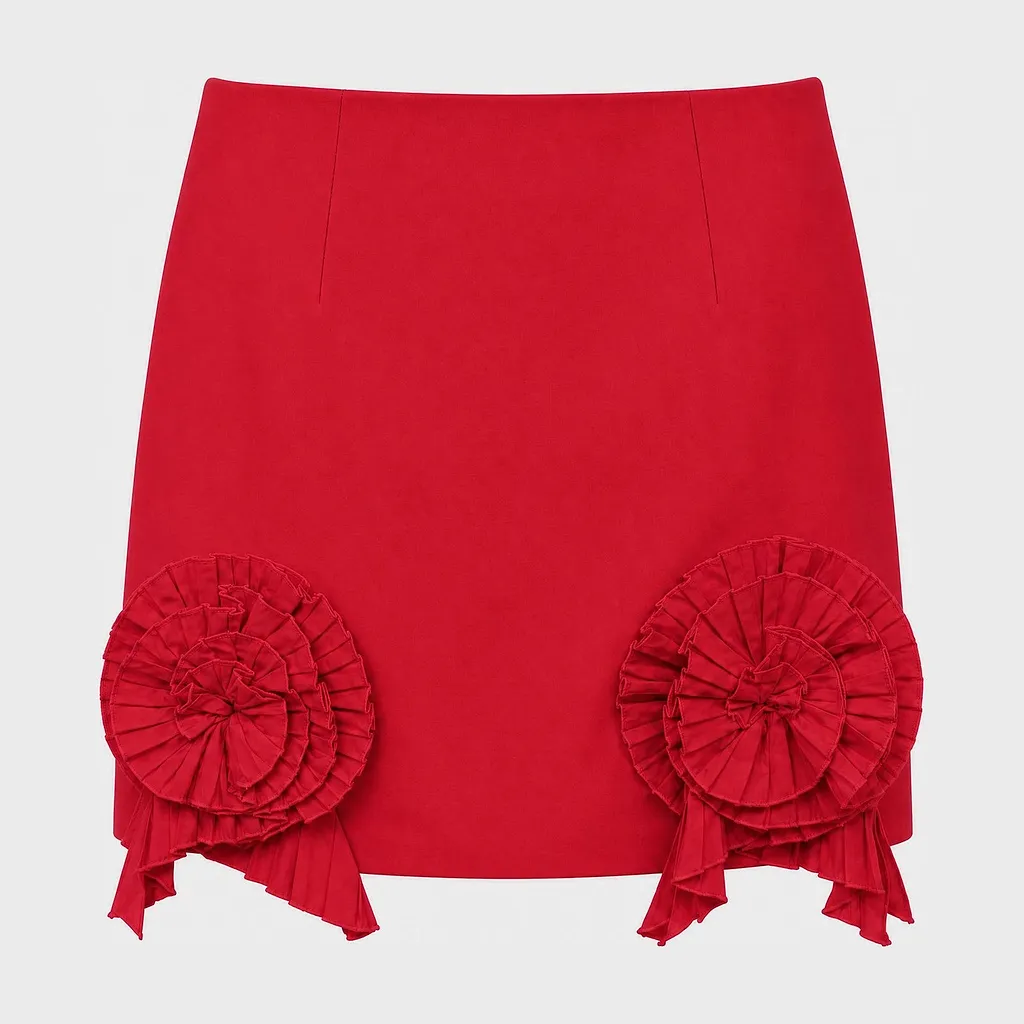 Blumarine Ruffled Rosette Mini Skirt