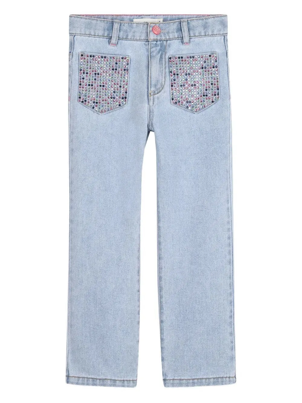 Billieblush Embellished-Pocket Straight Leg Jeans
