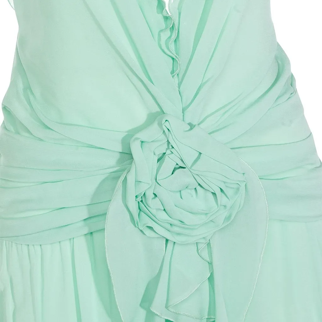 Blumarine V-Neck Open-Back Dress