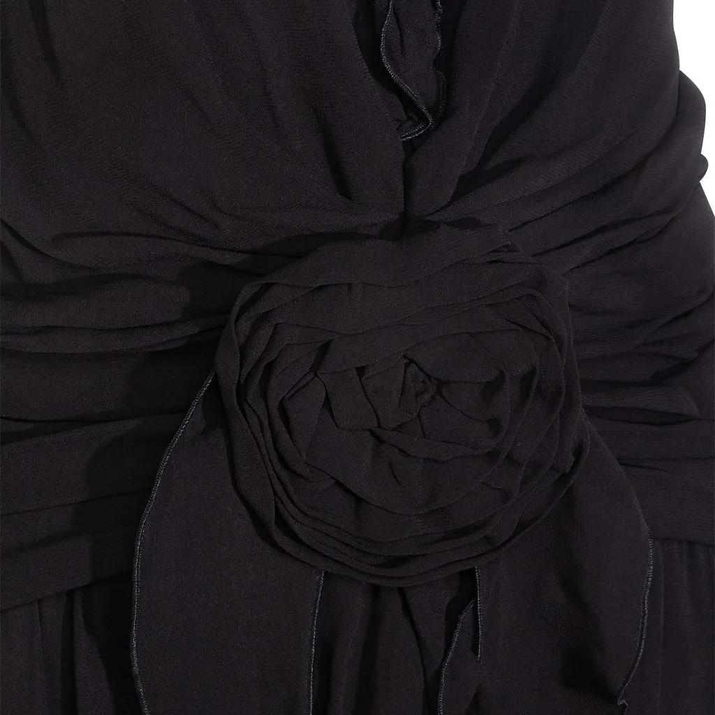 Blumarine V-Neck Open-Back Dress