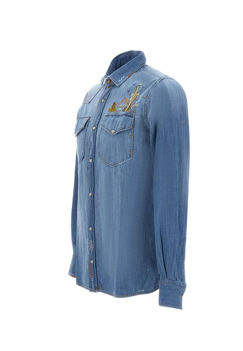 Bob Western Embroidered Denim Shirt