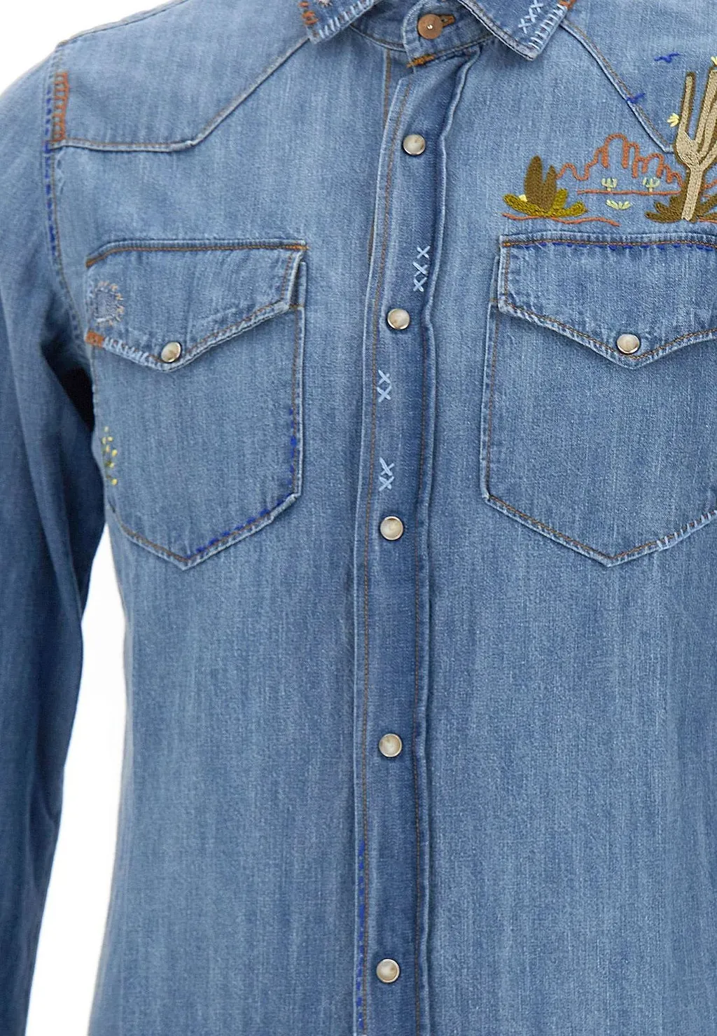 Bob Western Embroidered Denim Shirt