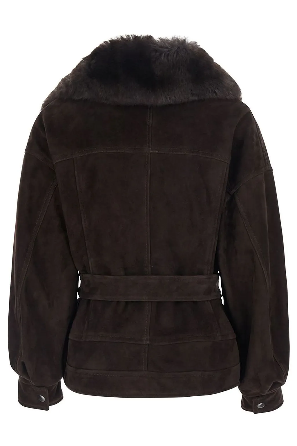 Blancha Shearling Belted Zip Jacket