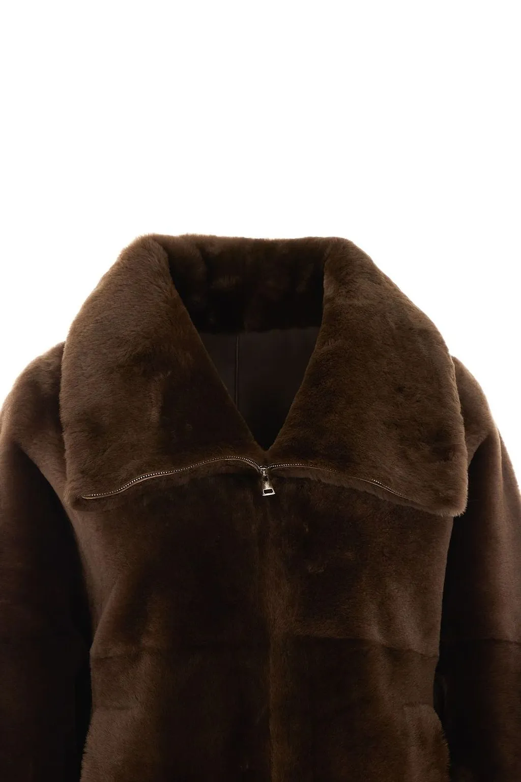 Blancha Zip-Front Fur Jacket