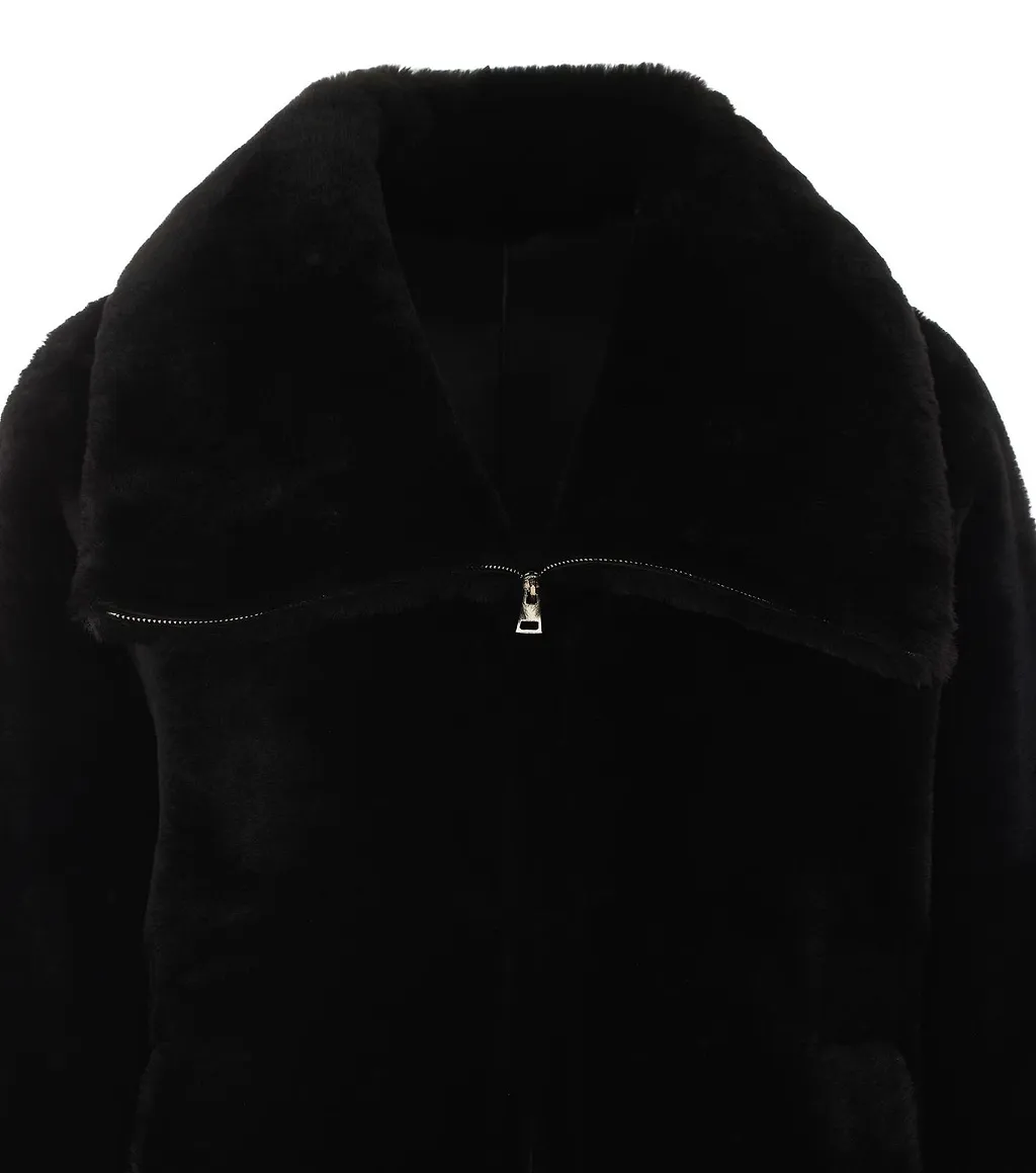 Blancha Zip-Up Fur Jacket