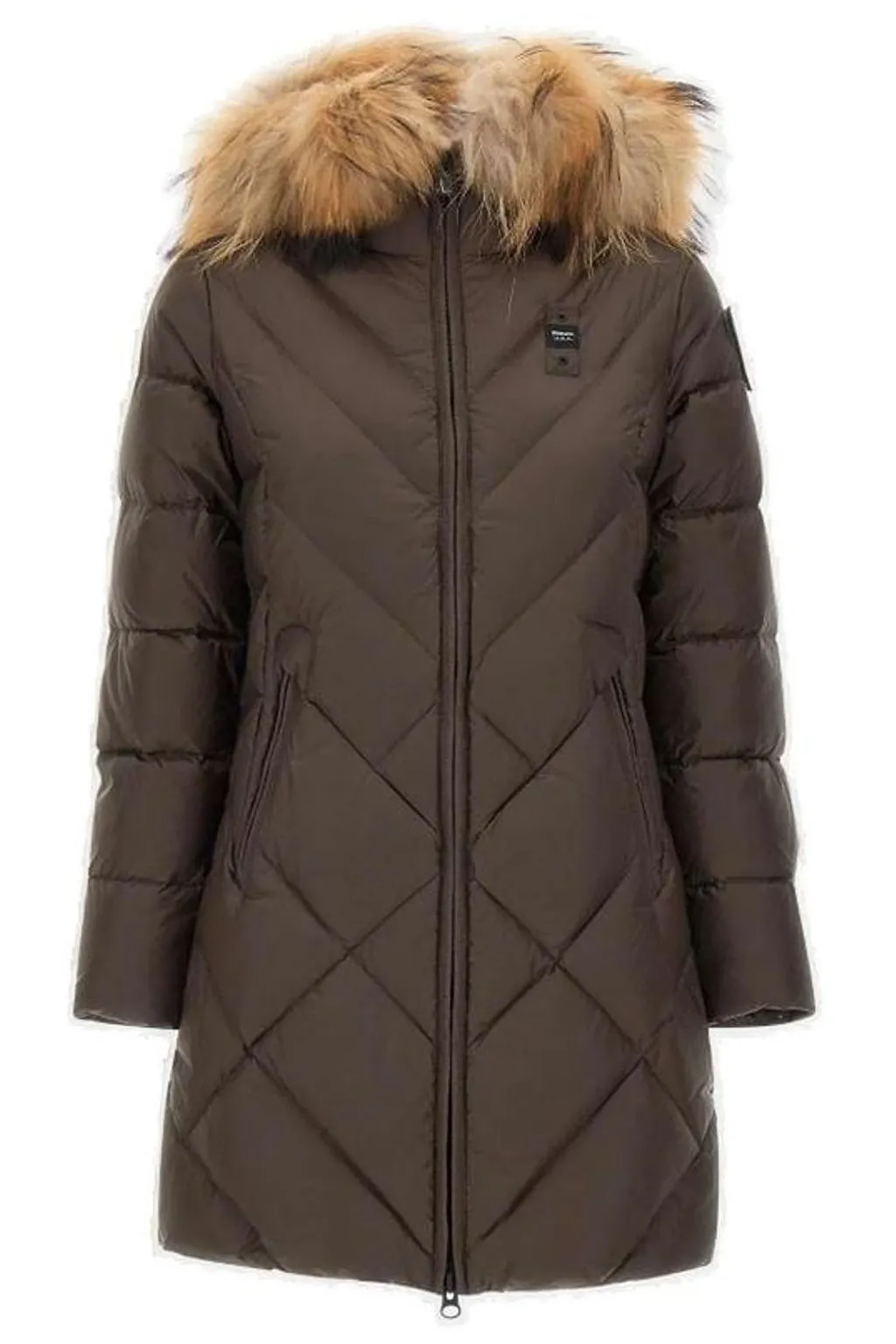 Blauer Geometric Lines Althea Long Down Jacket