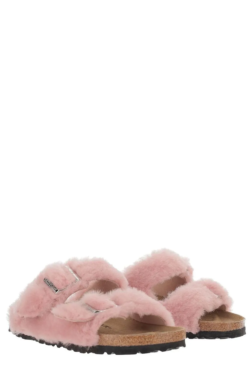 Birkenstock Buckle Detailed Shearling Sandals