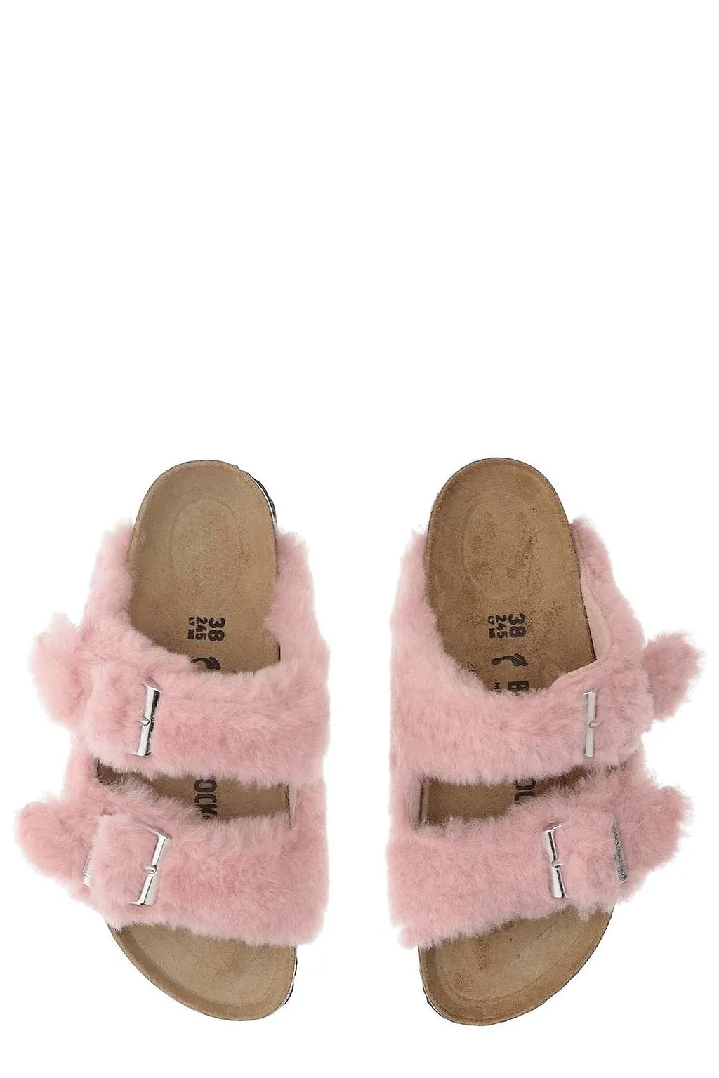 Birkenstock Buckle Detailed Shearling Sandals