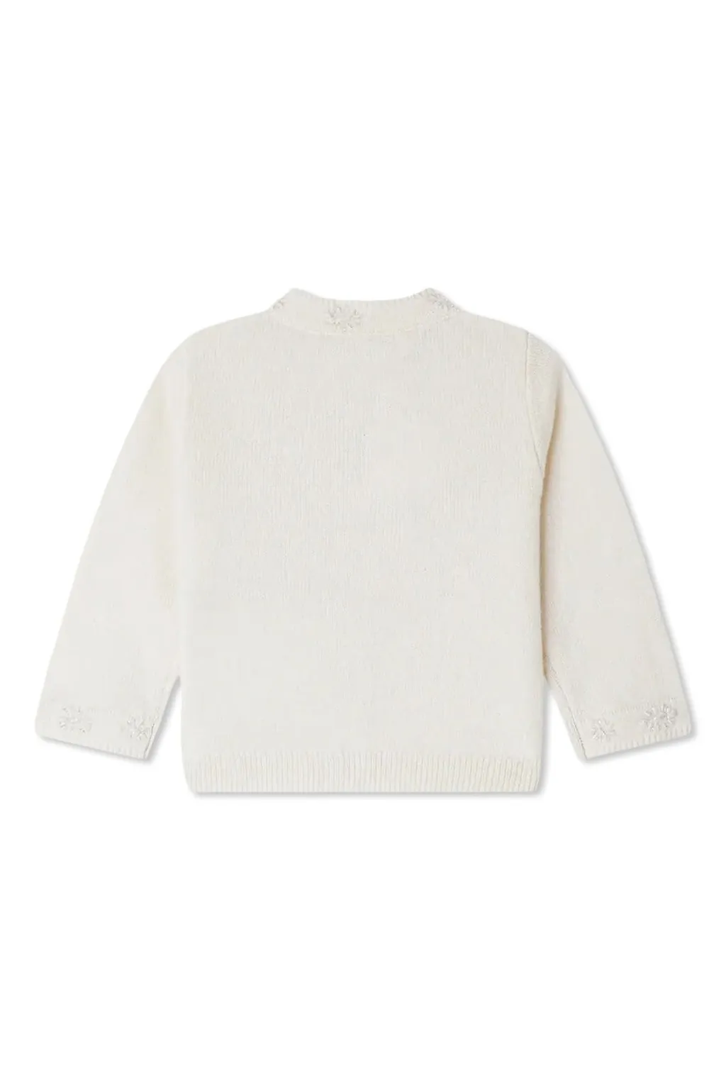 Bonpoint Teyana Hand Embroidered Crewneck Cardigan